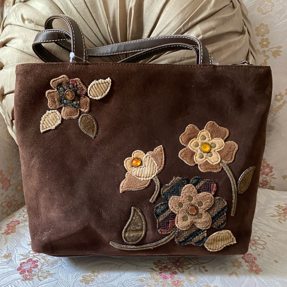 Brown suede purse